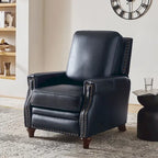 Fauteuil inclinable en cuir véritable 8 couleurs avec clous de tapissier, 1 place