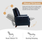 Fauteuil inclinable en cuir véritable 8 couleurs avec clous de tapissier, 1 place