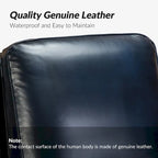 Fauteuil inclinable en cuir véritable 8 couleurs avec clous de tapissier, 1 place