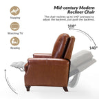 Fauteuil inclinable en cuir véritable 8 couleurs avec clous de tapissier, 1 place