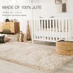 Pouf/Repose-pieds rond tressé en jute style bohème 7 couleurs