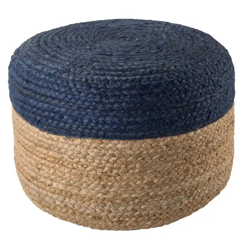 Pouf/Repose-pieds rond tressé en jute style bohème 7 couleurs