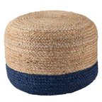 Pouf/Repose-pieds rond tressé en jute style bohème 7 couleurs