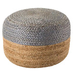 Pouf/Repose-pieds rond tressé en jute style bohème 7 couleurs