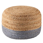 Pouf/Repose-pieds rond tressé en jute style bohème 7 couleurs