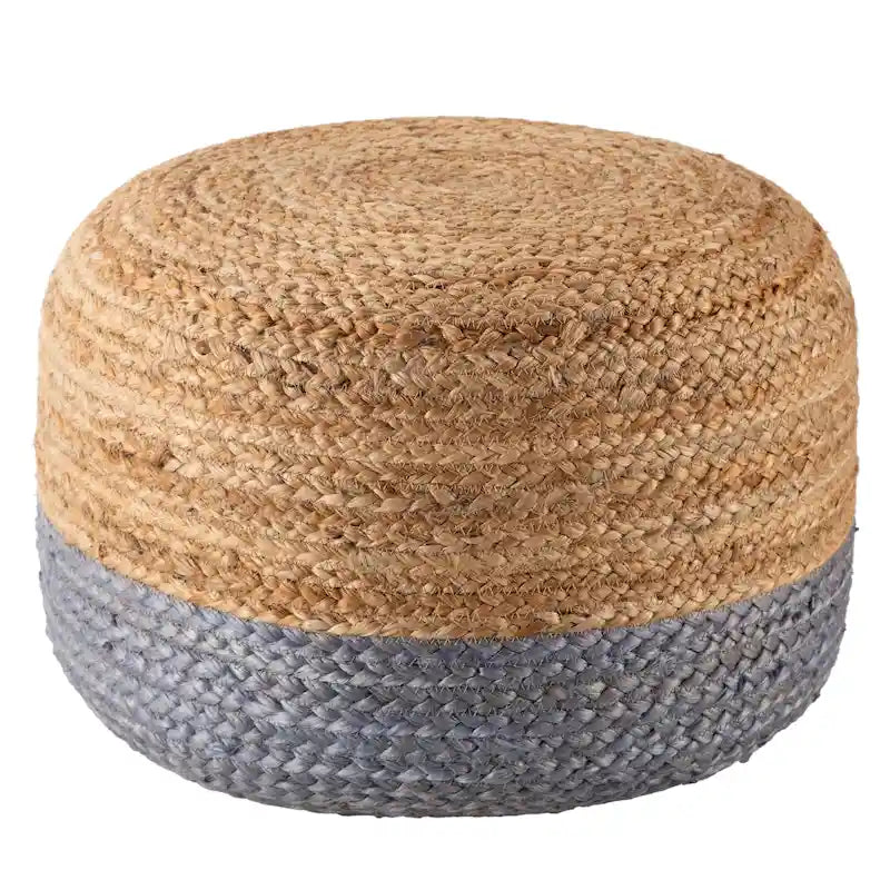 Pouf/Repose-pieds rond tressé en jute style bohème 7 couleurs