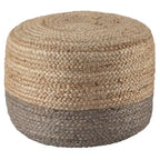 Pouf/Repose-pieds rond tressé en jute style bohème 7 couleurs