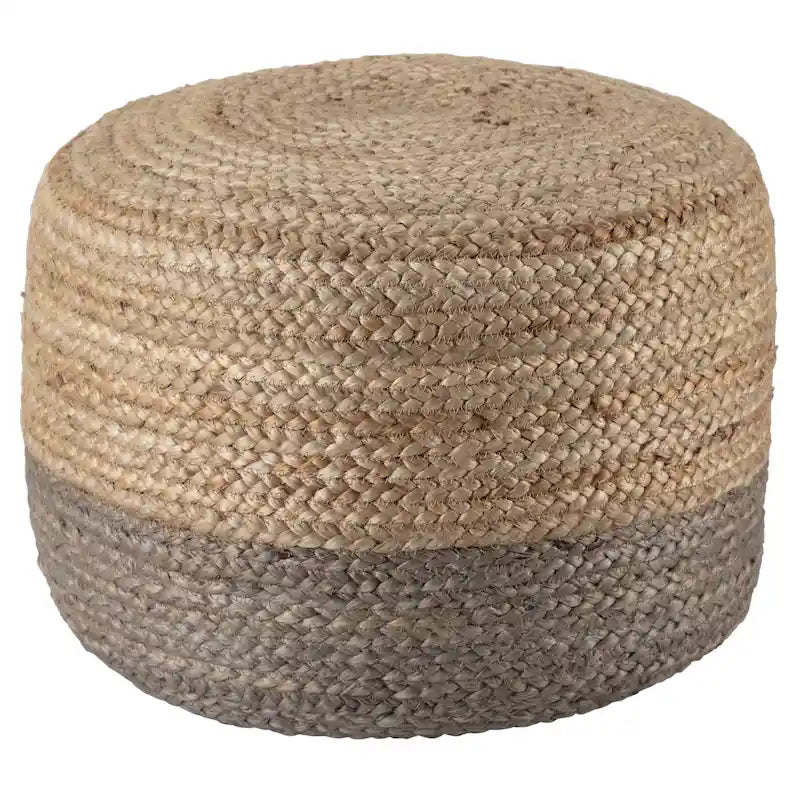 Pouf/Repose-pieds rond tressé en jute style bohème 7 couleurs