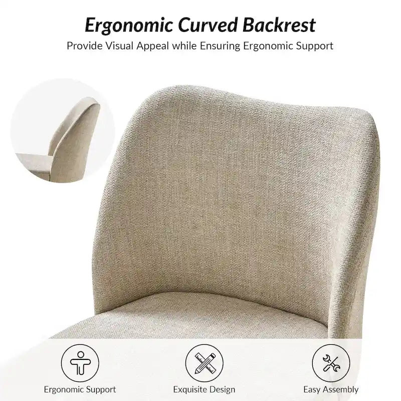 Chaise de salle à manger incurvée moderne à dossier rembourré 6 couleurs avec pieds en bois de noyer (ensemble de 4)