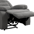 Ensemble de 2 fauteuils inclinables manuels traditionnels gris foncé/beige/gris à bascule