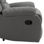 Ensemble de 2 fauteuils inclinables manuels traditionnels gris foncé/beige/gris à bascule
