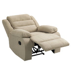 Ensemble de 2 fauteuils inclinables manuels traditionnels gris foncé/beige/gris à bascule