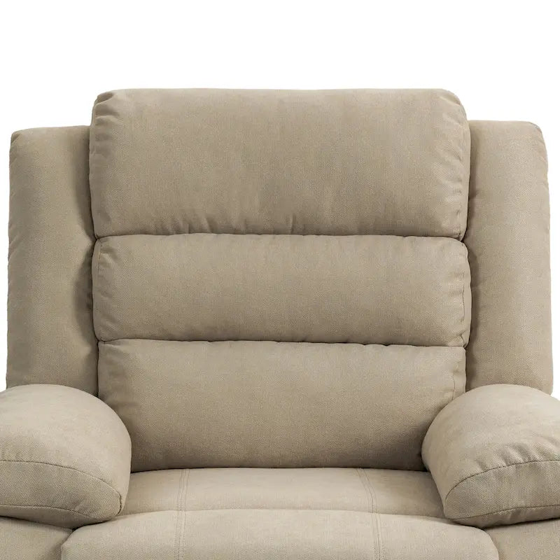 Ensemble de 2 fauteuils inclinables manuels traditionnels gris foncé/beige/gris à bascule