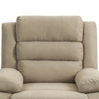 Ensemble de 2 fauteuils inclinables manuels traditionnels gris foncé/beige/gris à bascule