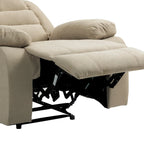 Ensemble de 2 fauteuils inclinables manuels traditionnels gris foncé/beige/gris à bascule