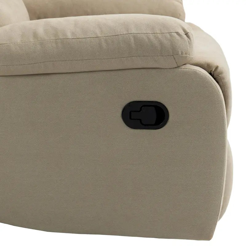 Ensemble de 2 fauteuils inclinables manuels traditionnels gris foncé/beige/gris à bascule