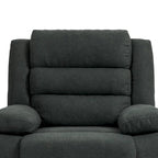 Ensemble de 2 fauteuils inclinables manuels traditionnels gris foncé/beige/gris à bascule