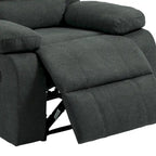 Ensemble de 2 fauteuils inclinables manuels traditionnels gris foncé/beige/gris à bascule