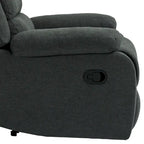 Ensemble de 2 fauteuils inclinables manuels traditionnels gris foncé/beige/gris à bascule