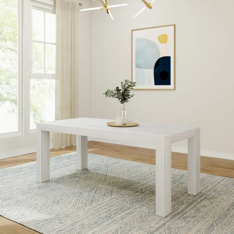 Table à manger rectangulaire en pin massif brossé, 5 couleurs, 183 cm, 6 personnes
