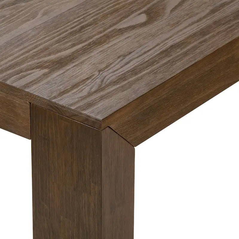 Table à manger rectangulaire en pin massif brossé, 5 couleurs, 183 cm, 6 personnes