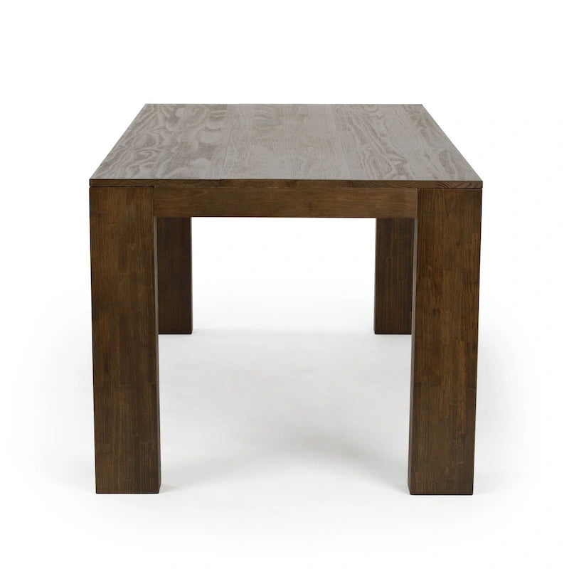 Table à manger rectangulaire en pin massif brossé, 5 couleurs, 183 cm, 6 personnes