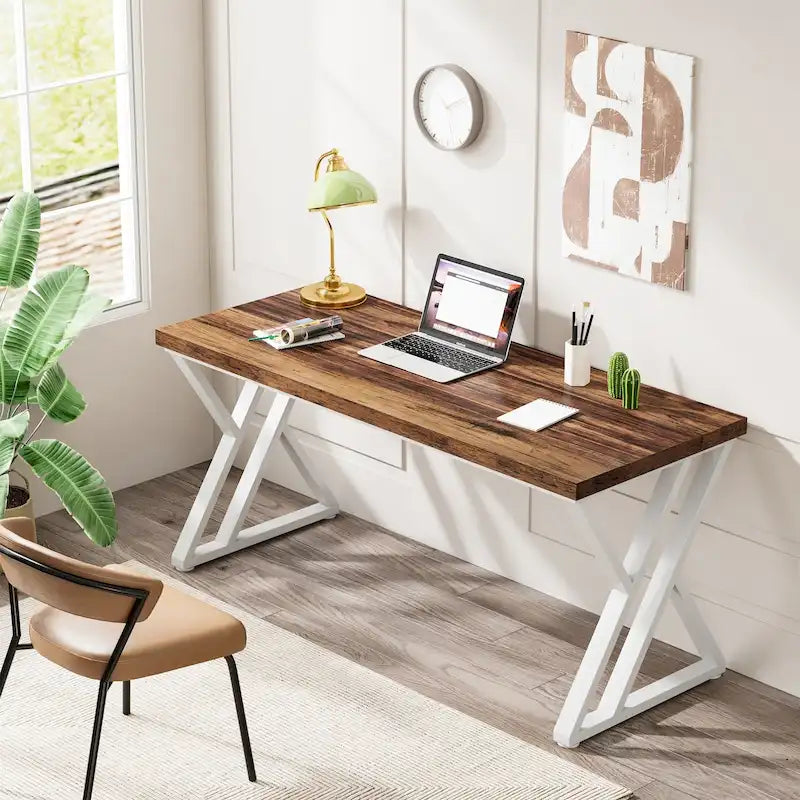 Bureau informatique en MDF à pieds en Z multicolore de 55 po pour 1 personne