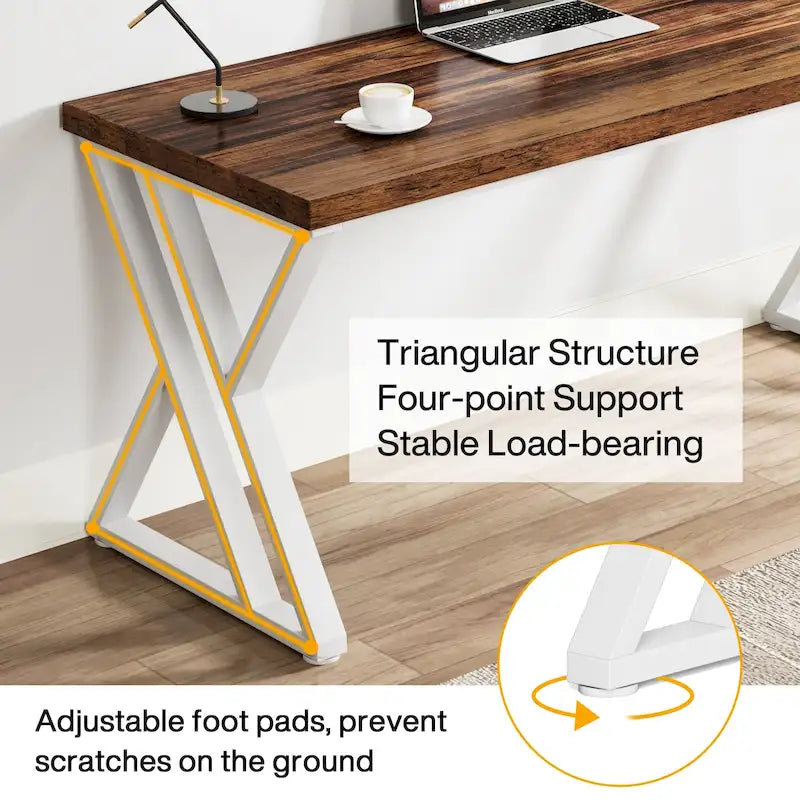 Bureau informatique en MDF à pieds en Z multicolore de 55 po pour 1 personne
