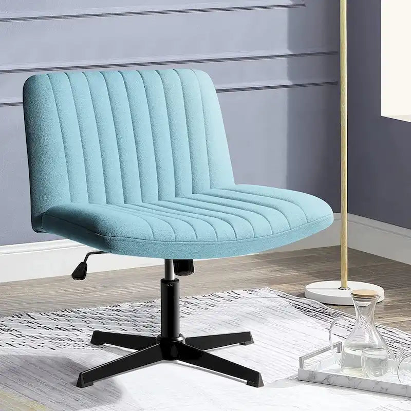 Chaise de bureau sans roulettes BOSSIN Criss Cross, rembourrée en tissu, pivotante moderne, sans accoudoirs