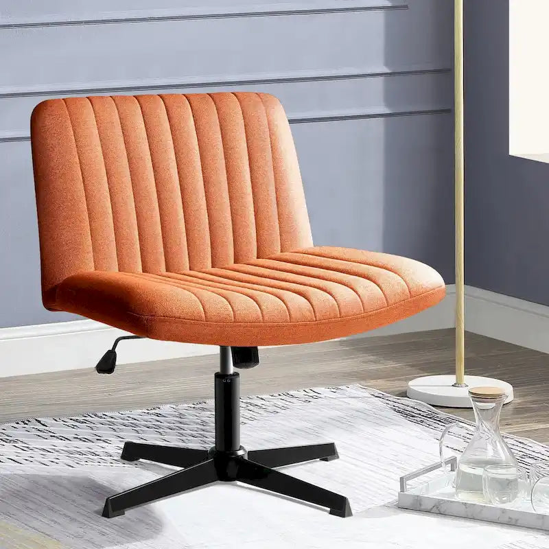 Chaise de bureau sans roulettes BOSSIN Criss Cross, rembourrée en tissu, pivotante moderne, sans accoudoirs