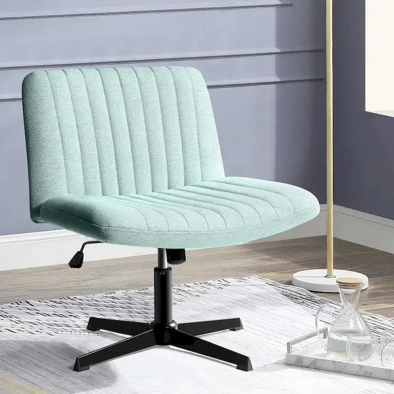 Chaise de bureau sans roulettes BOSSIN Criss Cross, rembourrée en tissu, pivotante moderne, sans accoudoirs