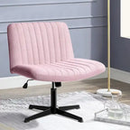 Chaise de bureau sans roulettes BOSSIN Criss Cross, rembourrée en tissu, pivotante moderne, sans accoudoirs