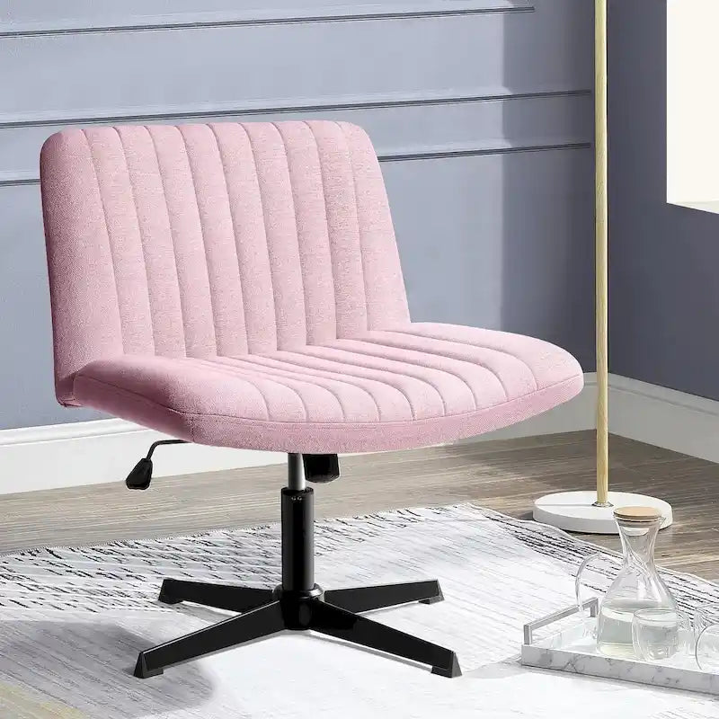Chaise de bureau sans roulettes BOSSIN Criss Cross, rembourrée en tissu, pivotante moderne, sans accoudoirs