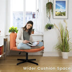Chaise de bureau sans roulettes BOSSIN Criss Cross, rembourrée en tissu, pivotante moderne, sans accoudoirs