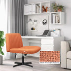 Chaise de bureau sans roulettes BOSSIN Criss Cross, rembourrée en tissu, pivotante moderne, sans accoudoirs