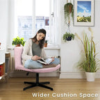Chaise de bureau sans roulettes BOSSIN Criss Cross, rembourrée en tissu, pivotante moderne, sans accoudoirs