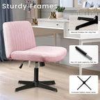 Chaise de bureau sans roulettes BOSSIN Criss Cross, rembourrée en tissu, pivotante moderne, sans accoudoirs