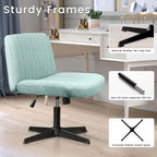 Chaise de bureau sans roulettes BOSSIN Criss Cross, rembourrée en tissu, pivotante moderne, sans accoudoirs