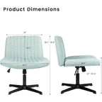 Chaise de bureau sans roulettes BOSSIN Criss Cross, rembourrée en tissu, pivotante moderne, sans accoudoirs