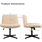 Chaise de bureau sans roulettes BOSSIN Criss Cross, rembourrée en tissu, pivotante moderne, sans accoudoirs