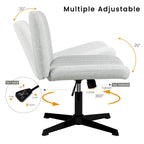 Chaise de bureau sans roulettes BOSSIN Criss Cross, rembourrée en tissu, pivotante moderne, sans accoudoirs