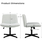 Chaise de bureau sans roulettes BOSSIN Criss Cross, rembourrée en tissu, pivotante moderne, sans accoudoirs