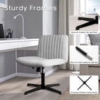 Chaise de bureau sans roulettes BOSSIN Criss Cross, rembourrée en tissu, pivotante moderne, sans accoudoirs