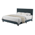 Cadre de Lit King Rembourré Moderne 4 Couleurs avec Tête de Lit Capitonnée pour 2