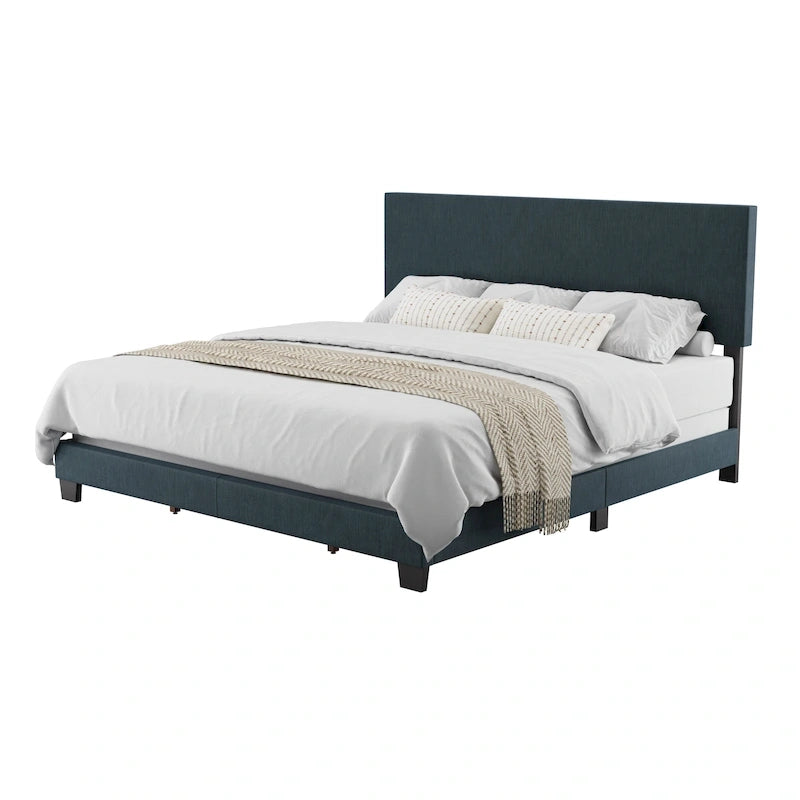 Cadre de Lit King Rembourré Moderne 4 Couleurs avec Tête de Lit Capitonnée pour 2