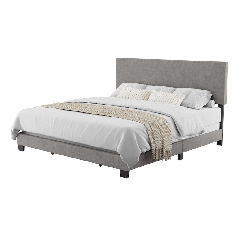 Cadre de Lit King Rembourré Moderne 4 Couleurs avec Tête de Lit Capitonnée pour 2