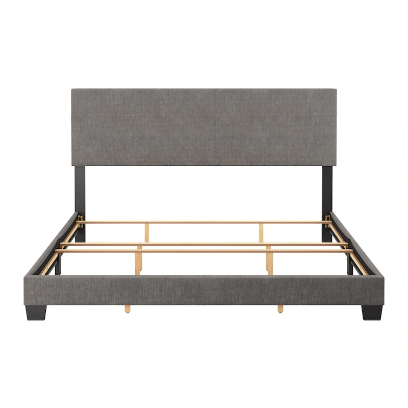 Cadre de Lit King Rembourré Moderne 4 Couleurs avec Tête de Lit Capitonnée pour 2