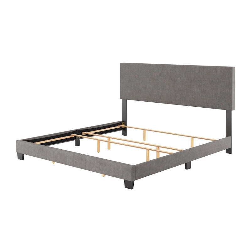 Cadre de Lit King Rembourré Moderne 4 Couleurs avec Tête de Lit Capitonnée pour 2