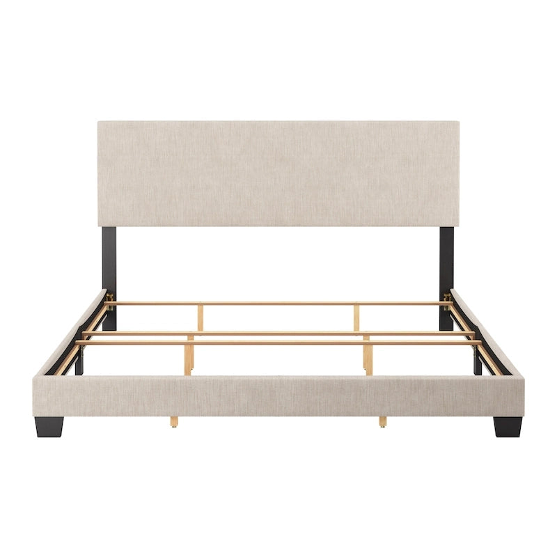 Cadre de Lit King Rembourré Moderne 4 Couleurs avec Tête de Lit Capitonnée pour 2