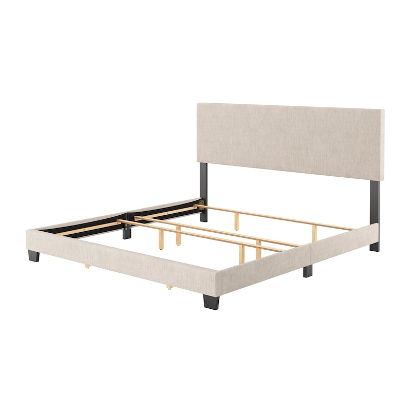 Cadre de Lit King Rembourré Moderne 4 Couleurs avec Tête de Lit Capitonnée pour 2